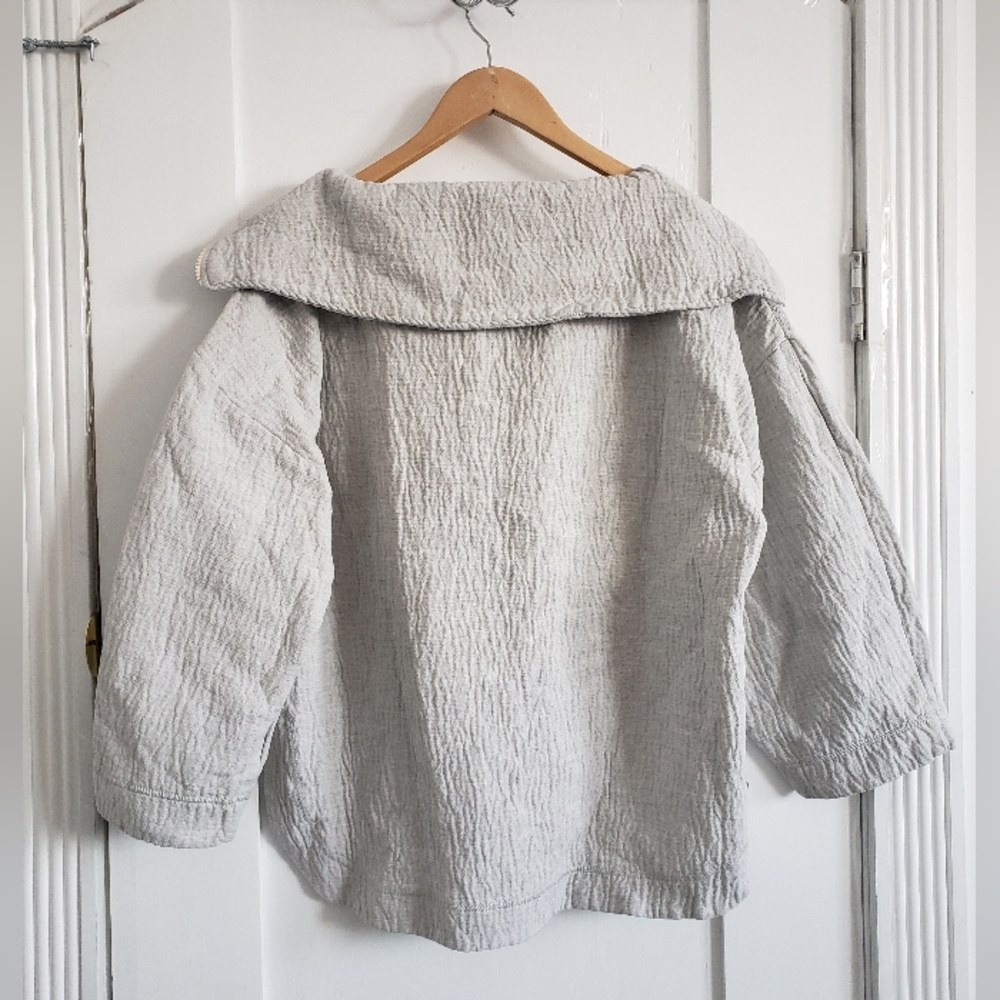 Zara Light Gray Oversized Half-Zip Sweater M - Picture 5 of 5